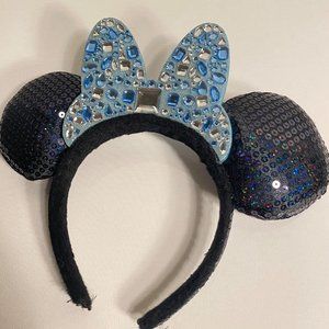 Disney Minnie Mouse Ears Headband Blue Bow